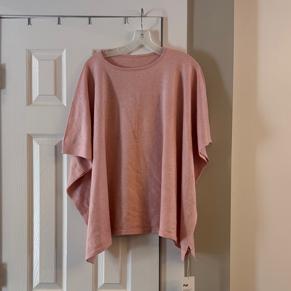 Puli Soft Blush Women's Sweater Tunic/Poncho, One Size fits most, NWT